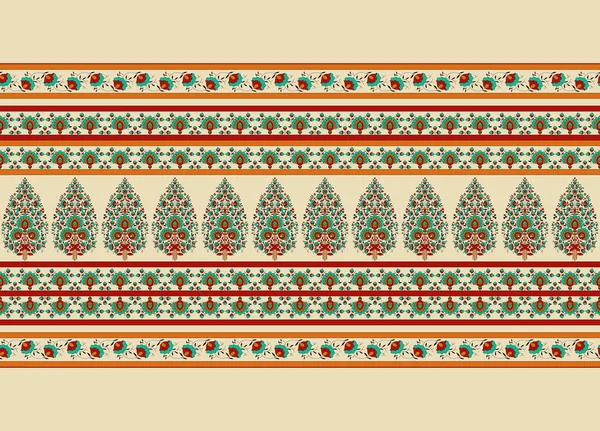 Piękny Barokowy Ornament Etniczny Styl Projekt Granicy Ręcznie Wykonane Grafiki — Zdjęcie stockowe