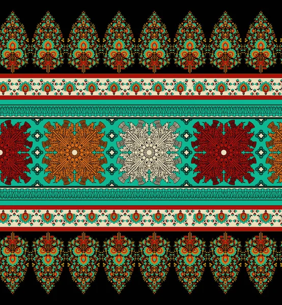 Textil Diseño Digital Conjunto Damasco Motivo Mogol Paisley Abstracto Vintage — Foto de Stock