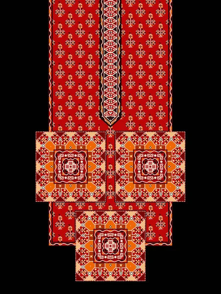 디지털 디자인 Mughal Motif Ethnic Ikat Patterorornament Decor Border Hand — 스톡 사진