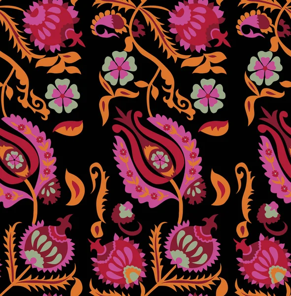 Conjunto Patrón Floral Sin Costuras Borde Para Diseño Dibuja Mano — Foto de Stock