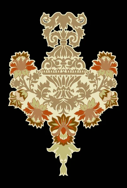 摘要印度花卉地毯设计 波斯地毯 部落纹理 白花花序白色背景 — 图库照片
