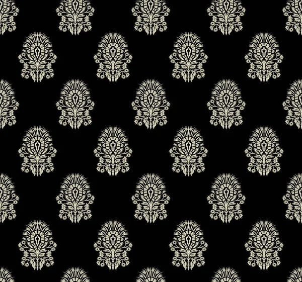 Yellow Grey Black Luxury Ornament Seamless Pattern Traditional Turkish Indian — 스톡 사진