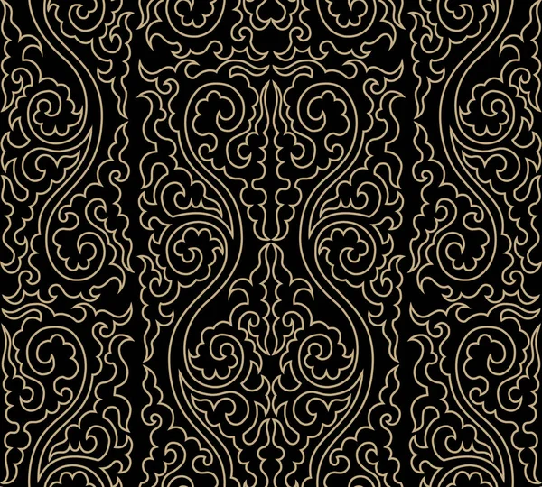Beautiful Black White Floral Seamless Pattern Vintage Paisley Elements Traditional — Stock Photo, Image