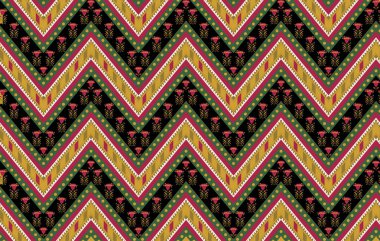 Kabilesel renksiz geometrik desen. Etnik dokular. Geleneksel süs. Kusursuz soyut geometrik desen. Vektör İllüstrasyonu.