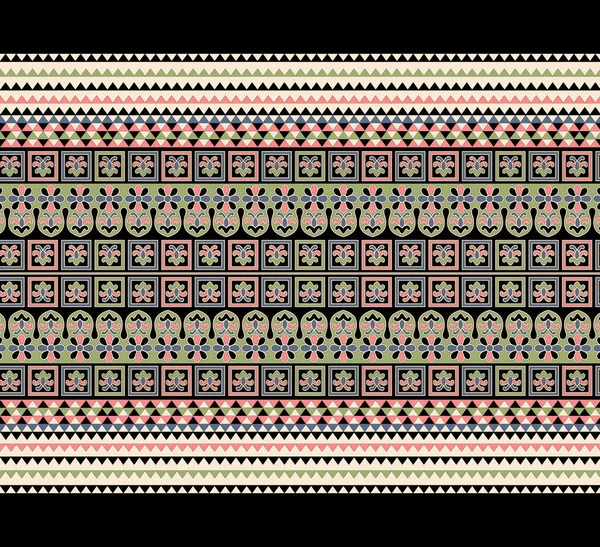 Pola Mulus Dalam Gaya Patchwork Cetakan Tersulam Untuk Karpet Tekstil — Stok Foto