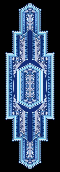 Blue Cross Stitch Geometric Ethnic Patterns Saree Patola Sari Dupatta — Stock fotografie