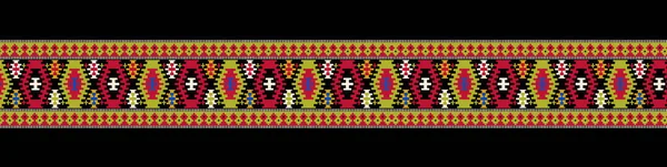Design Borda Floral Sem Costura Padrão Geométrico Tecido Tribal Estilo — Fotografia de Stock