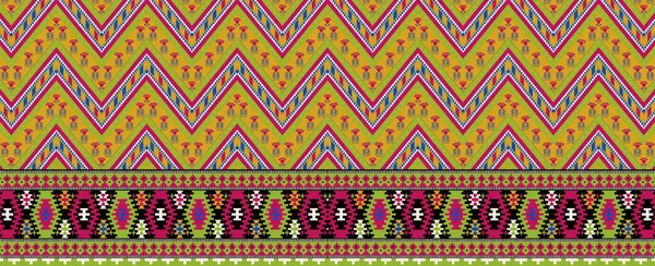 Abstract Ethnic Geometric Pattern Print Border Tradition Ethnic Oriental Floral — 图库照片