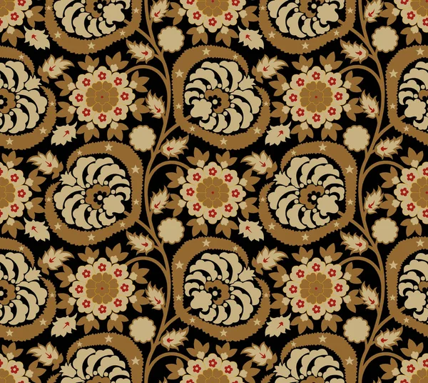 Mozaika Kwiatowy Wzór Paisley Indyjskich Motywów Kwiatowych Wzór Damask Stylu — Zdjęcie stockowe