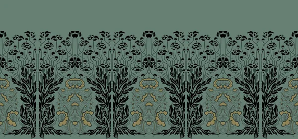 Nahtloses Florales Motiv Bordüre Design Vintage Florales Border Design — Stockfoto