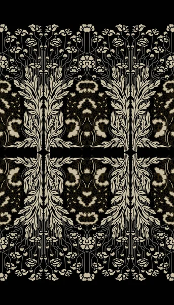Textil Digital Design Matta Motiv Lyx Mönster Inredning Gräns Ikat — Stockfoto
