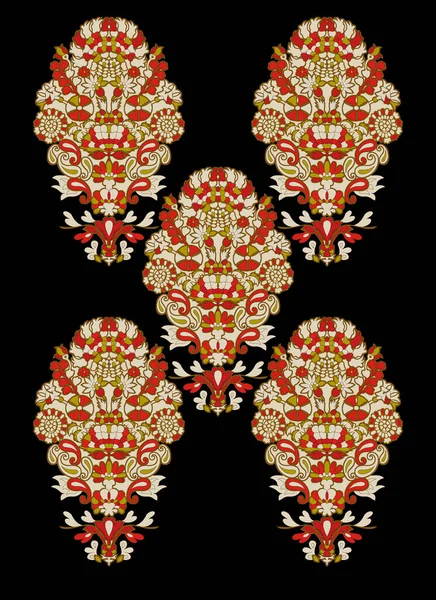 Декоративный Декоративный Восточный Стиль Бесшовный Цветочный Узор Обоев Красочная Индийская — стоковое фото