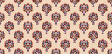 seamless pattern with luxury floral ornament. Traditional Arabic, Indian motifs. Great for fabric and textile, wallpaper, packaging or any desired idea.