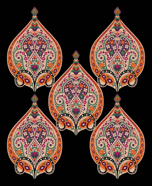 ペイズリーの要素のセット インド ペルシャ ロシアの民族モチーフは白地に隔離されている テキスタイルデザインと装飾のために — ストック写真