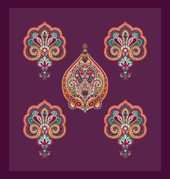 Padrão Boêmio Colorido Com Paisley Flores Ornamento Étnico Tradicional Mughal — Fotografia de Stock