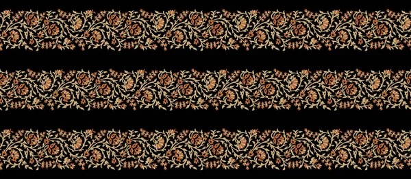 Damaszt Határelem Oldaldekoráció Klasszikus Luxus Határdekorációs Minta Zökkenőmentes Textúra Textilhez — Stock Fotó
