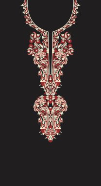 Kusursuz desenli desen. Dekorasyon kolyesi, oryantal boyun izi, çiçekli Çin süsü, tekstil için dekoratif kenar, ambalaj kağıdı, duvar kağıdı. Bohem bohem tasarımı