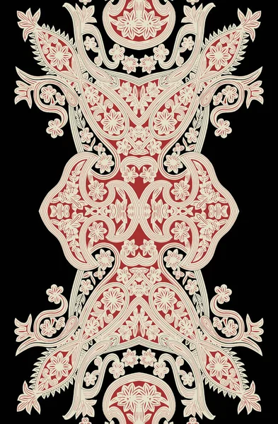 Textile Digital Design Carpet Motif Luxury Pattern Decor Border Ikat — 스톡 사진