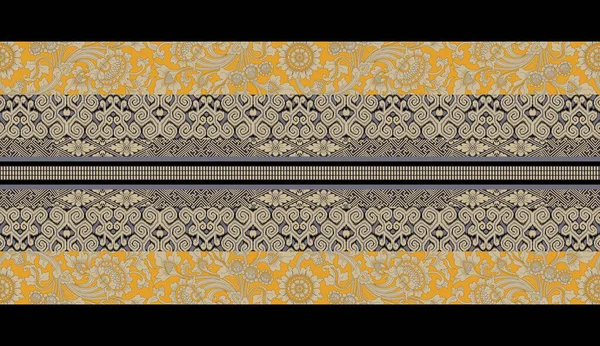 Damask Floral Geometric Colorful Patchwork Vintage Multi Color Pattern African — Stockfoto