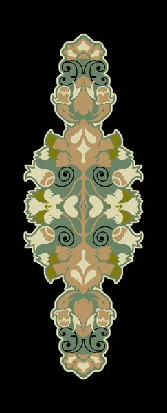 Conjunto Flores Batik Étnicas Isoladas Folhas Bela Ilustração Elementos Coloridos — Fotografia de Stock