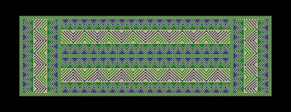 Этнический Узор Вышивка Кросс Ститч Пиксель Геометрические Традиционно Дизайн Одежды — стоковое фото