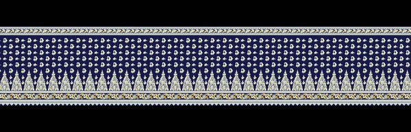 Квіткова Вишивка Вирізом Геометричний Етнічний Східний Візерунок Традиційний Чорному Тлі — стокове фото
