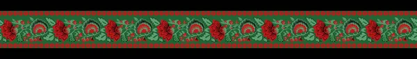 レトロ ヴィンテージ ジャコビアン刺繍スタイルのファンタジー花 境界線のシームレスなパターン イラスト — ストック写真