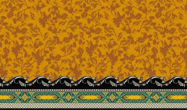 Textile Digital Ikat Ethnic Design Set of damask Border Baroque Pattern wallpapers gift card Frame for women cloth use Mughal Paisley Abstract Vintage Turkish Indian classical texture print in fabrics