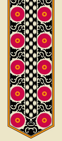 纺织数字图案装饰边框Mughal Paisley摘要造型巴洛克几何饰物花缎适合妇女服装设计正面和双面印花纺织工业 — 图库照片