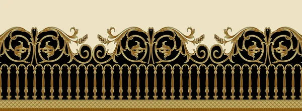 Bordo Floreale Hibiscus Con Elementi Design Tradizionali Asiatici Batik Disegnato — Foto Stock