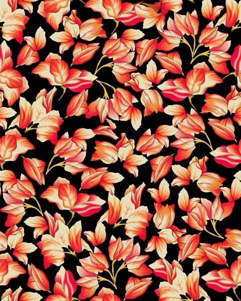 Letni Wzór Kwiatowy Wyglądający Jak Niedokończone Akwarele Idealny Tkanin Dekoracji — Zdjęcie stockowe