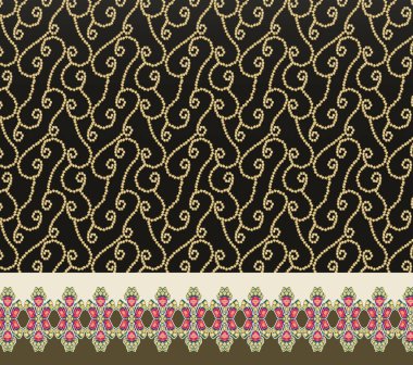 Textile digital design carpet motif luxury pattern decor border ikat ethnic hand made artwork suitable frame gift card wallpaper women cloth front back and duppata print in fabric use textile industry