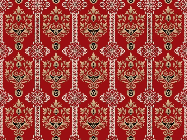 Blue Red Green Turkish Seamless Pattern Luxury Floral Ornament Traditional — Fotografia de Stock