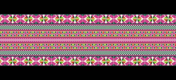 纺织品 卡片等的几何民俗装饰品 族裔模式 边境装饰 土著美国人的设计 纳瓦霍墨西哥主题 阿兹特克装饰 — 图库照片