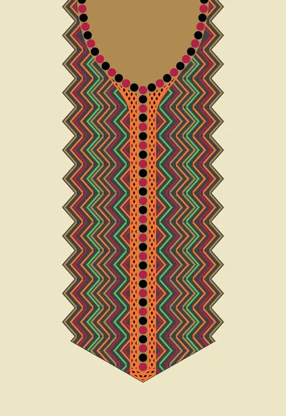 Mooie Bloemenhals Borduurwerk Bruine Achtergrond Geometrisch Etnisch Oosters Patroon Traditioneel — Stockfoto