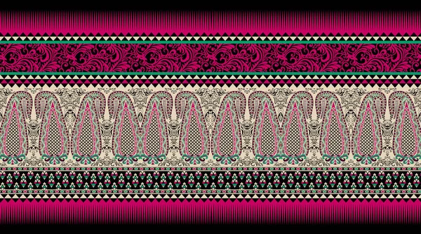 Paisley Kunstwerk Vintage Stijl Kunstwerk Traditionele Paisley Grens Voor Textiel — Stockfoto