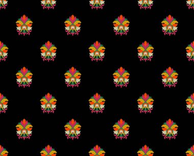 desen, motif, çiçek, etnik, soyut, çiçek, baskı, arkaplan, tasarım, moda, vintage, sanat, illüstrasyon, konsept, yeşil, turuncu, Hint, duvar kağıdı, grafik, kırmızı, kumaş, süs, tekstil, dekoratif, süs, botanik