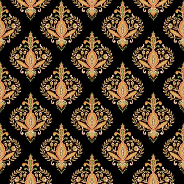 Turkish seamless pattern with luxury floral ornament. Traditional Arabic, Indian motifs. Great for fabric and textile, wallpaper, packaging or any desired idea.