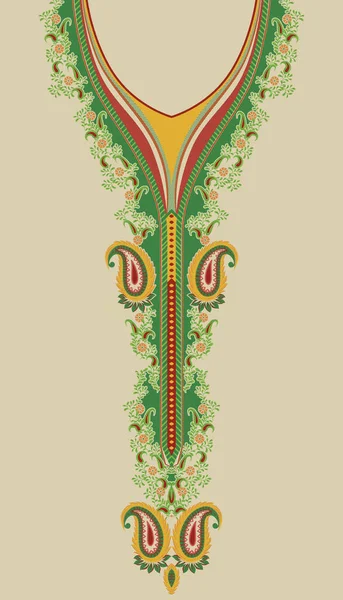 Textile Design Numérique Motif Décor Bordure Mughal Paisley Forme Abstraite — Photo