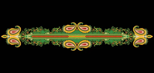 Mughal Floral Motif Border Pattern Traditional Indiano Motif Traditional Árabe — Fotografia de Stock