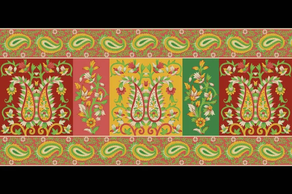 Ісламський Дизайн Кордону Кухоль Рука Намальований Дизайн Бордера Текстильних Принтів — стокове фото