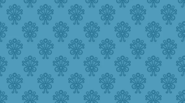 蓝色背景上的Ikat花绣花绣花 几何东方图案传统 阿兹特克风格 包装和装饰的设计 — 图库照片