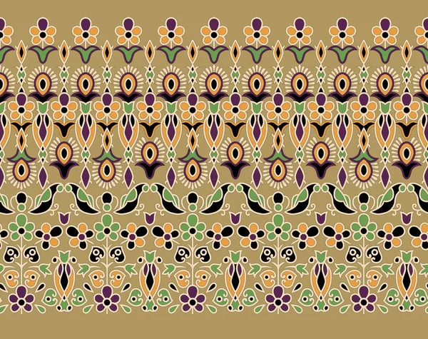Digital design ornament,motif draws working illustration flowers and ornament motif India design elements Neckline pattern with watercolor, repeat the floral texture