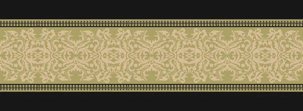 Textile Digital Ikat Ethnic Design Set Damask Border Baroque Pattern — Foto Stock
