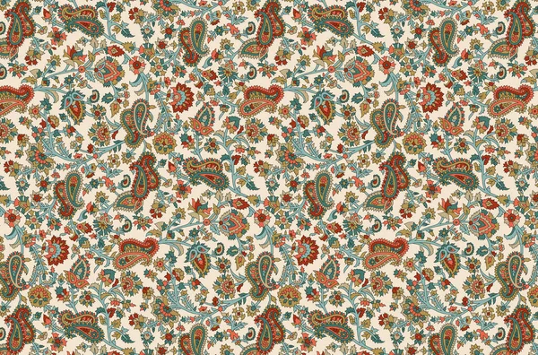 Hintli Paisley Çiçeği. Kusursuz PATTERN. Çiçekli ve klasik goblen motifli Damask deseni. Tekstil ve dekorasyon için mükemmel arkaplan.