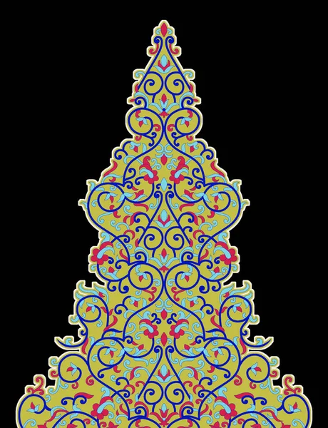 Set Elements Pattern Stylized Flowers Medieval Style Outline Illustration — Stock Photo, Image