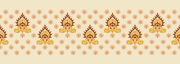 Традиционные Этнические Геометрические Формы Границы Барокко Многоцветковый Бесшовный Рисунок Пейсли — стоковое фото