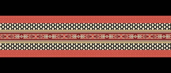 Dijital Tekstil Tasarımı Güzel Demet Geometrik Sınır Pürüzsüz Etnik Tarzda — Stok fotoğraf