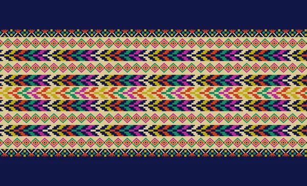 Colorido Bordado Punto Patrón Étnico Oriental Geométrico Fondo Tradicional Ilustración —  Fotos de Stock