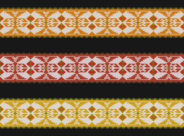 Colorido Bordado Punto Patrón Étnico Oriental Geométrico Fondo Tradicional Ilustración — Foto de Stock